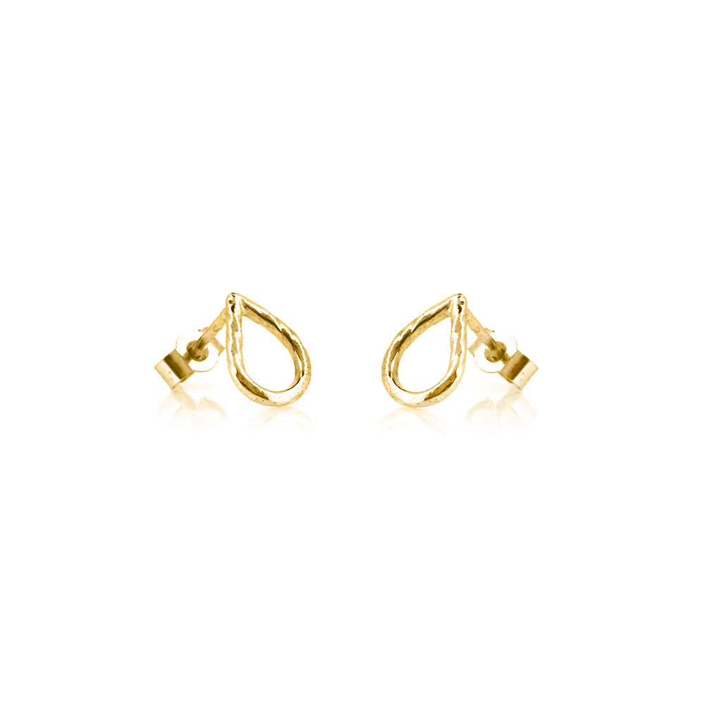 Raindrop Stud Earrings - Yellow Gold Vermeil Stud Earrings
