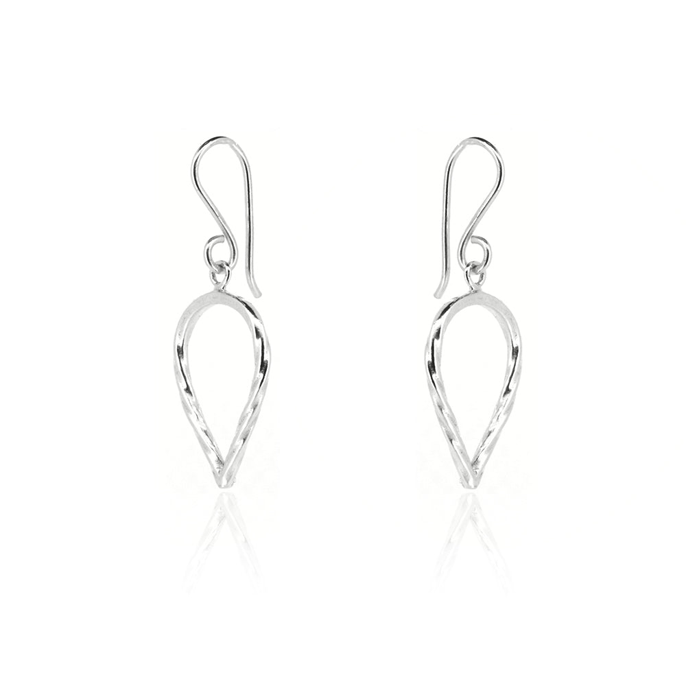 Lotus Petal Large Drop Earrings - Sterling Silver Drop Earrings