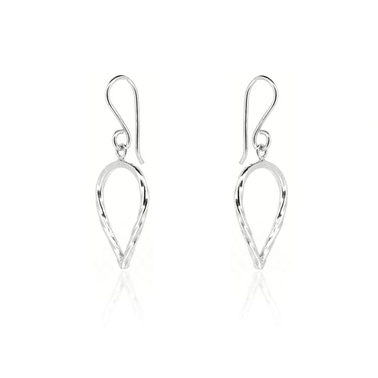 Lotus Petal Large Drop Earrings - Sterling Silver Drop Earrings