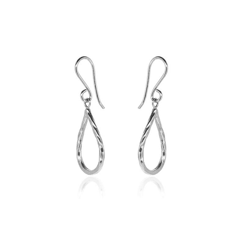 Raindrop Large Drop Earrings - Sterling Silver Drop Earrings