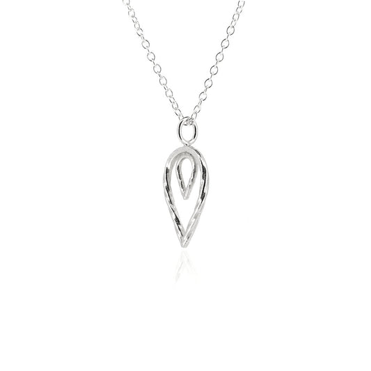 Lotus Petal Large Necklace - Sterling Silver Necklace
