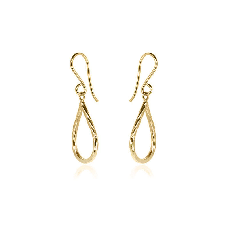 Raindrop Large Drop Earrings - Yellow Gold Vermeil Drop Earrings