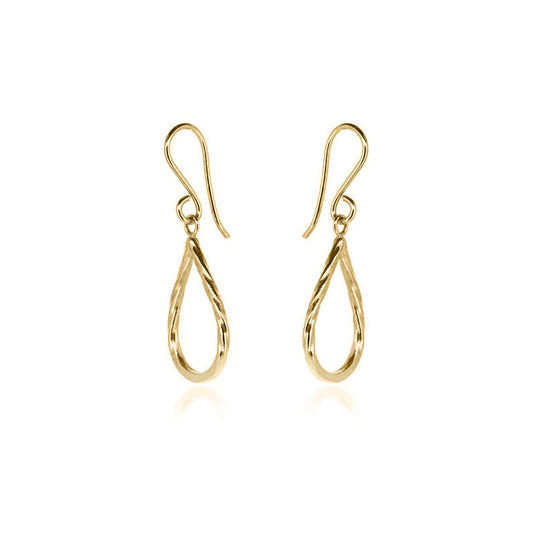 Raindrop Large Drop Earrings - Yellow Gold Vermeil Drop Earrings