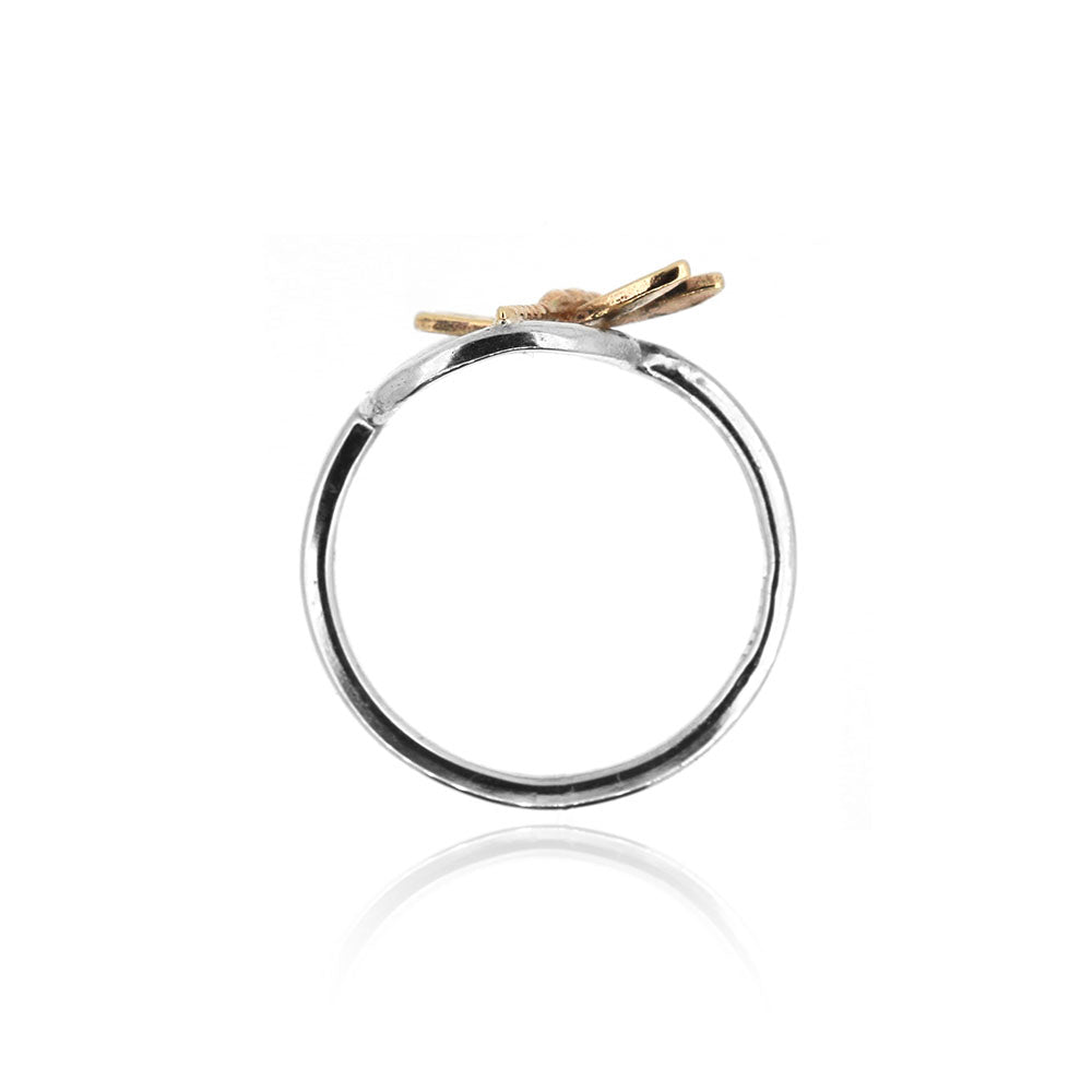 Raindrop Dragonfly Ring - 9ct Yellow Gold And Sterling Silver Rings