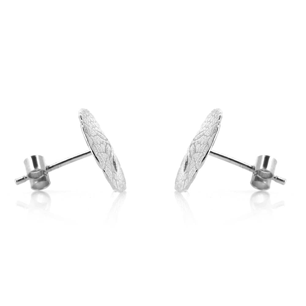 Sand Dollar Small Stud Earrings - Sterling Silver Stud Earrings