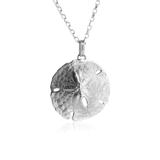 Sand Dollar Large Necklace - Sterling Silver Necklace