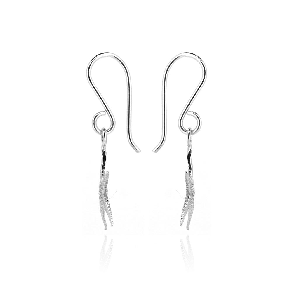 Starfish Medium Drop Earrings - Sterling Silver Drop Earrings