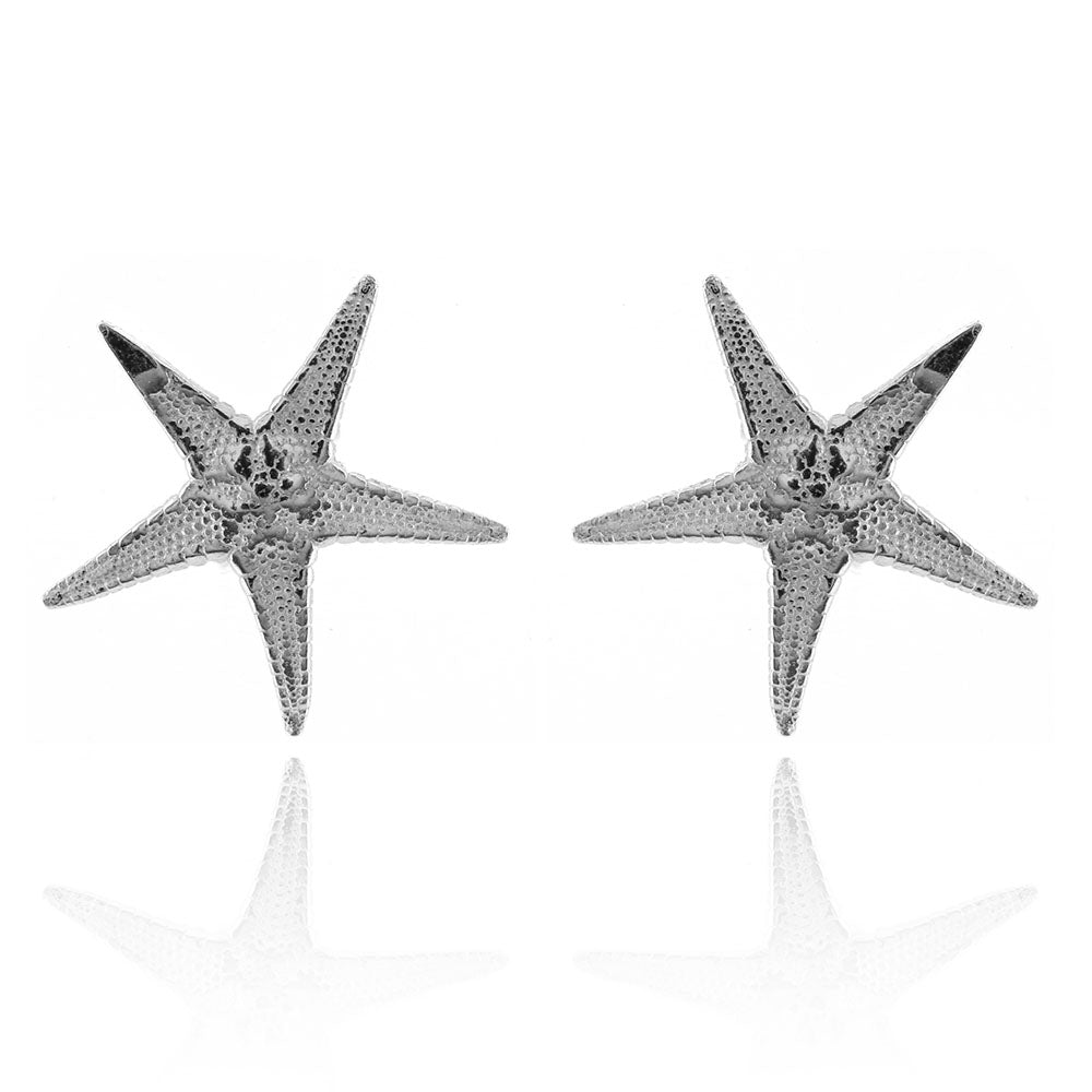 Starfish Large Stud Earrings - Sterling Silver Stud Earrings