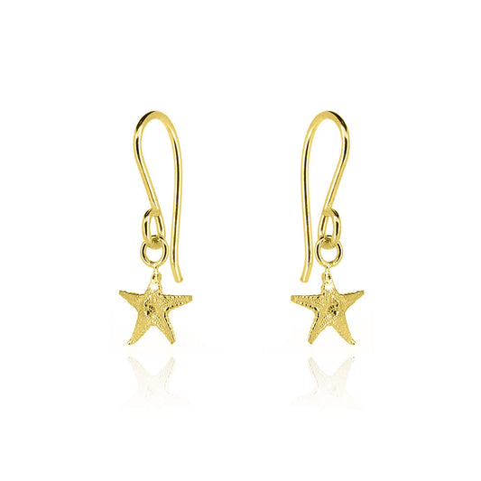 Starfish Small Drop Earrings - Yellow Gold Vermeil Drop Earrings