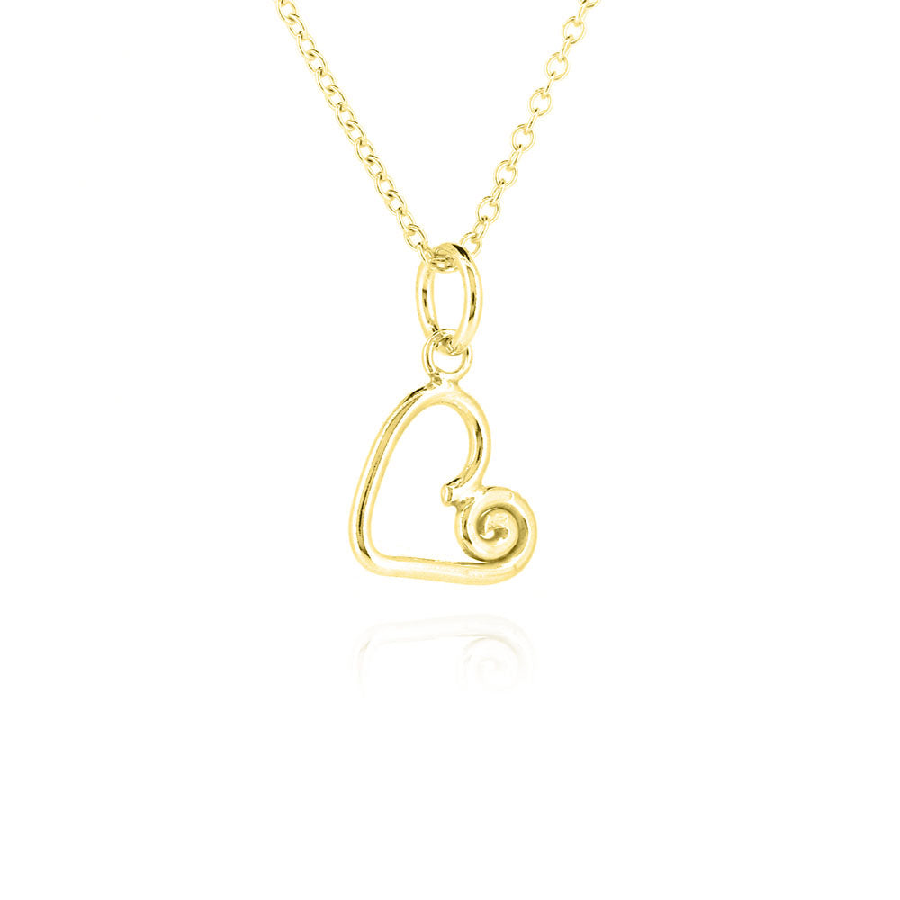 Heart Spiral Small Necklace - Yellow Gold Vermeil Necklace