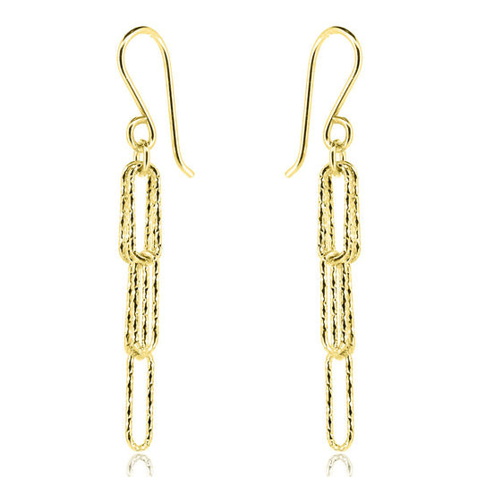 Sparkle Fringe Drop Earrings - Yellow Gold Vermeil Drop Earrings