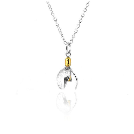 Snowdrop Necklace 'Gold Hill' Variety - Sterling Silver Necklace