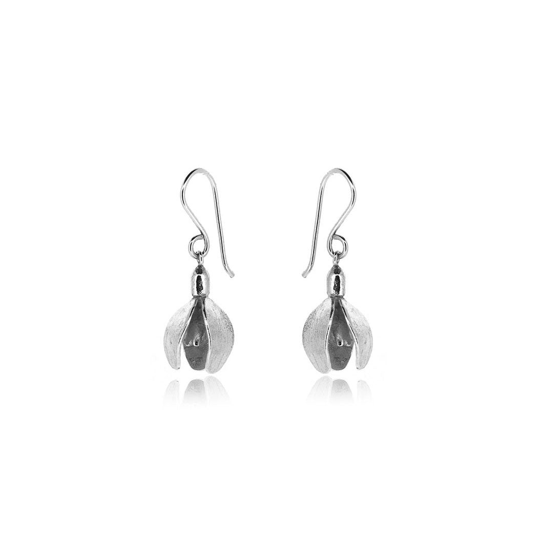 Snowdrop Drop Earrings - Sterling Silver Drop Earrings