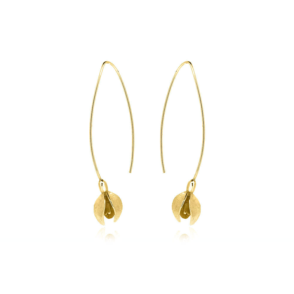 Snowdrop Statement Drop Earrings - Yellow Gold Vermeil Drop Earrings