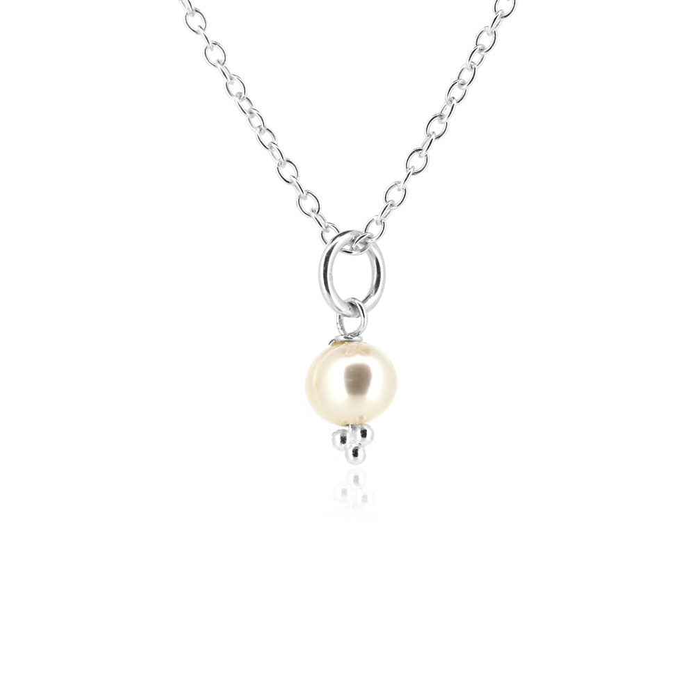 Alyssia White Freshwater Pearl Necklace - Sterling Silver
