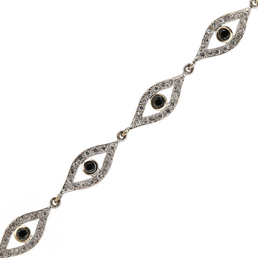 Pre-Owned - Black Diamond And Cubic Zirconia Bracelet Bracelets