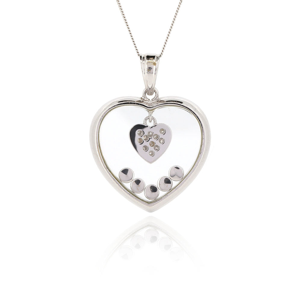 Pre-Owned - Heart Floating Diamond Pendant