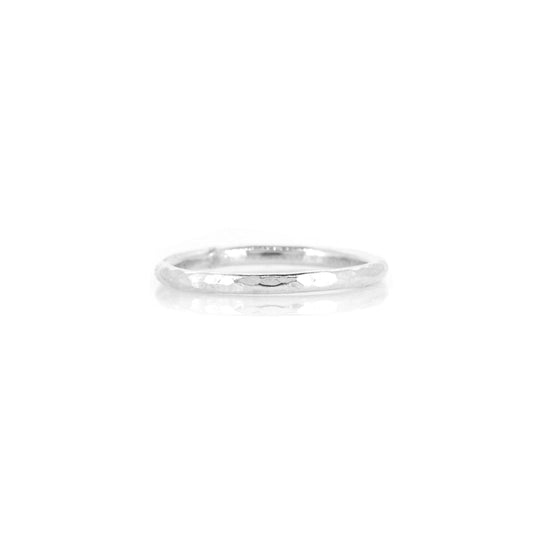 Esther Dappled Stacking Ring - Sterling Silver - Size L