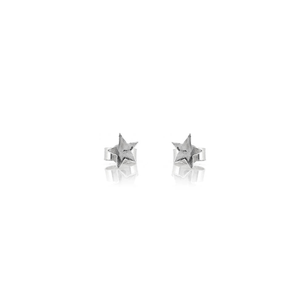 Star Large Stud Earrings - Sterling Silver Stud Earrings