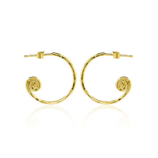 Spiral Large Hoop Earrings - Yellow Gold Vermeil Hoop Earrings