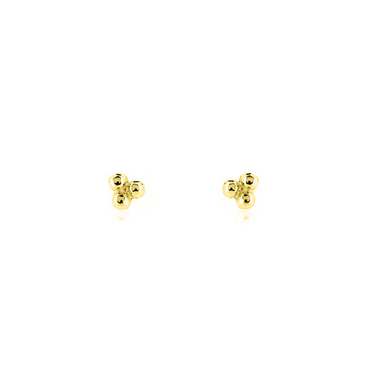 Alyssia Trefoil Stud Earrings - Yellow Gold Vermeil Stud Earrings