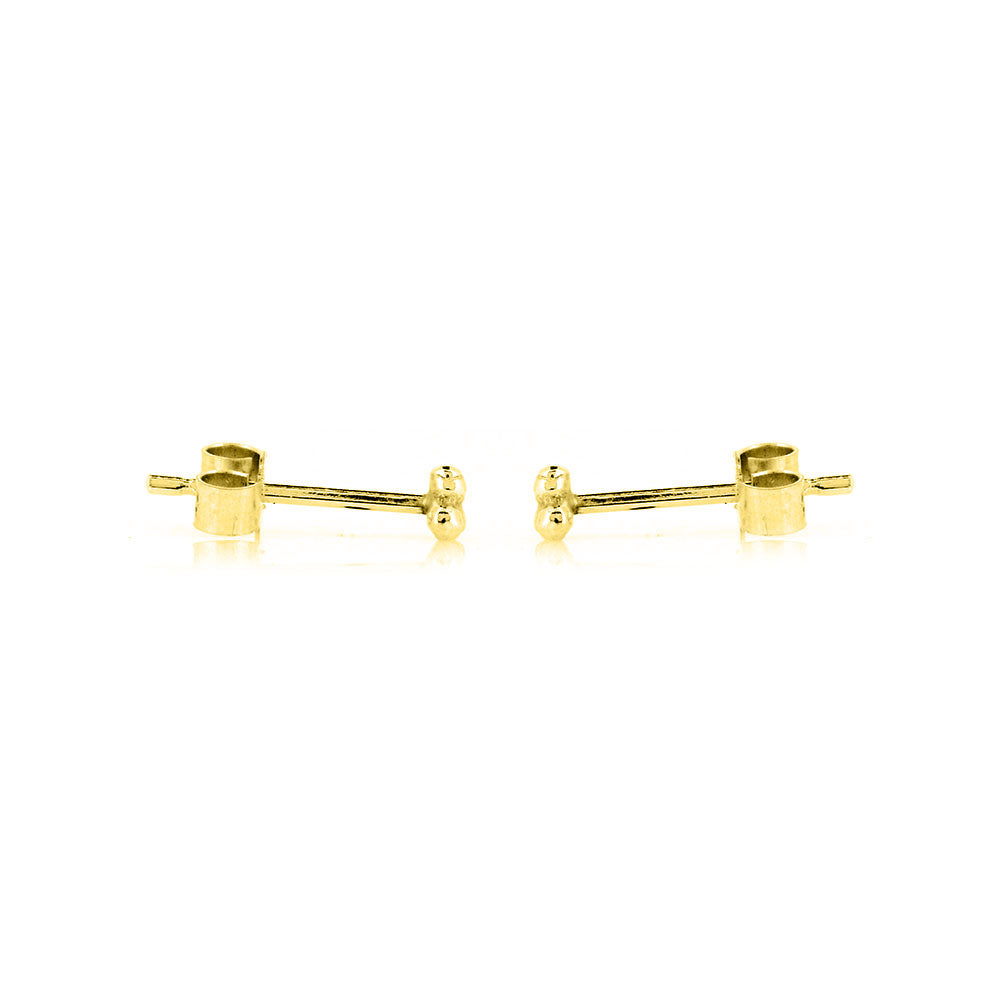 Alyssia Trefoil Micro Stud Earrings - Yellow Gold Vermeil Stud Earrings