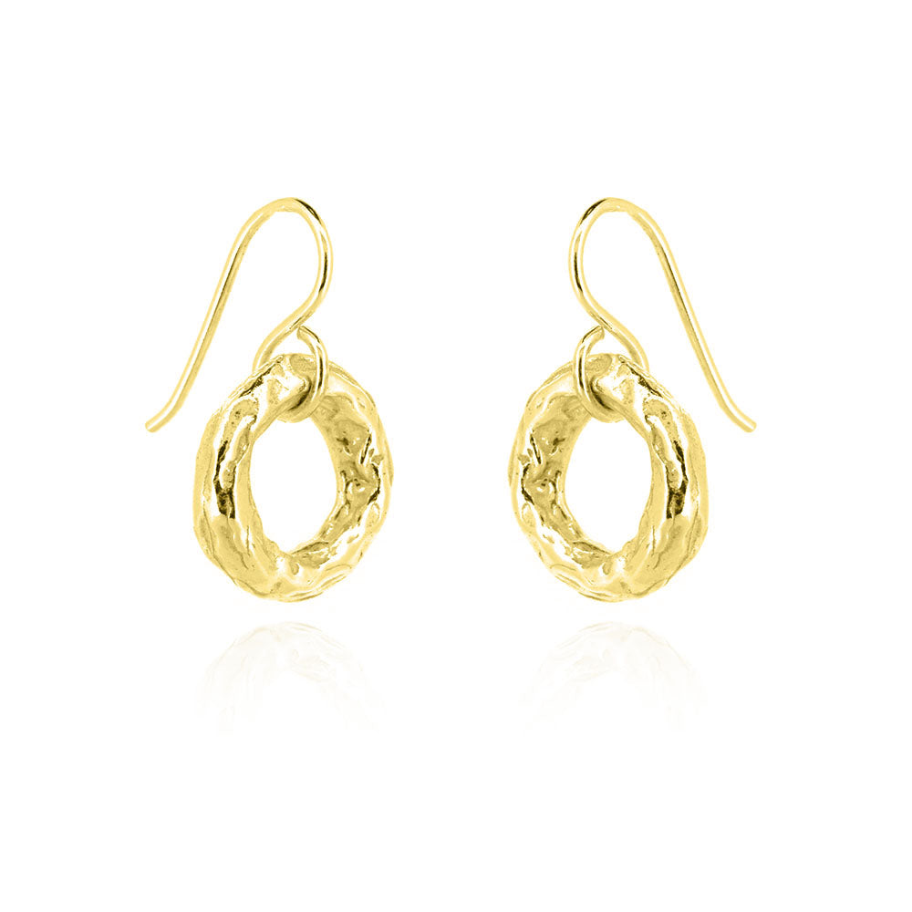 Tidal Circle Drop Earrings - Yellow Gold Vermeil Drop Earrings