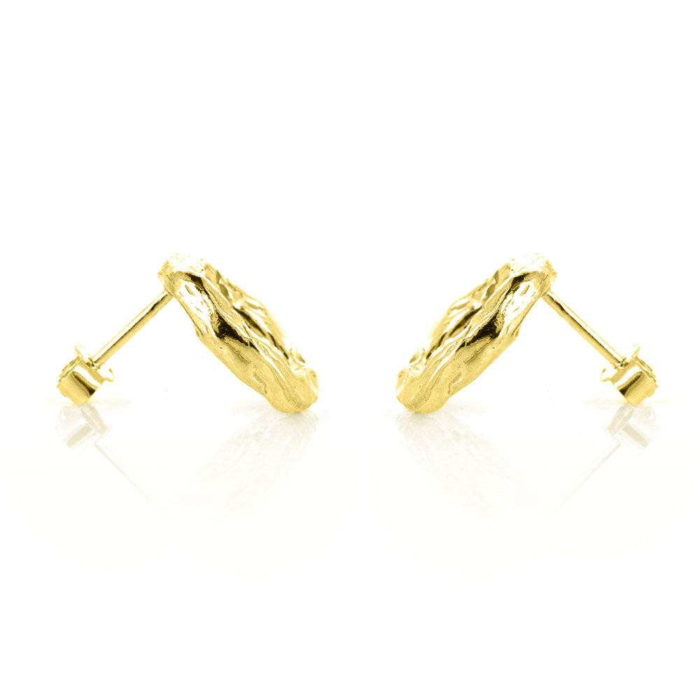 Tidal Circle Stud Earrings - Yellow Gold Vermeil Stud Earrings