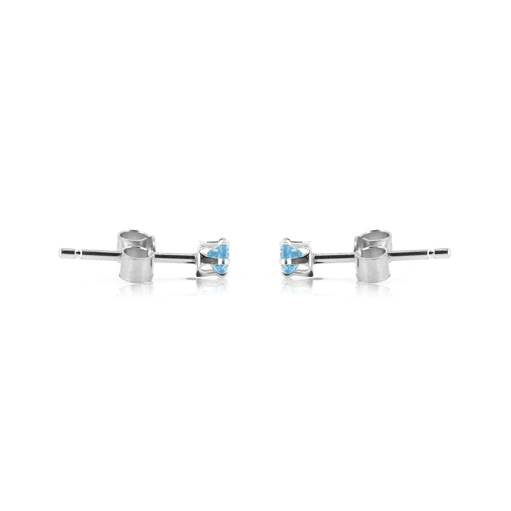 Brisa Swiss Blue Topaz 3mm Stud Earrings - Sterling Silver Stud Earrings