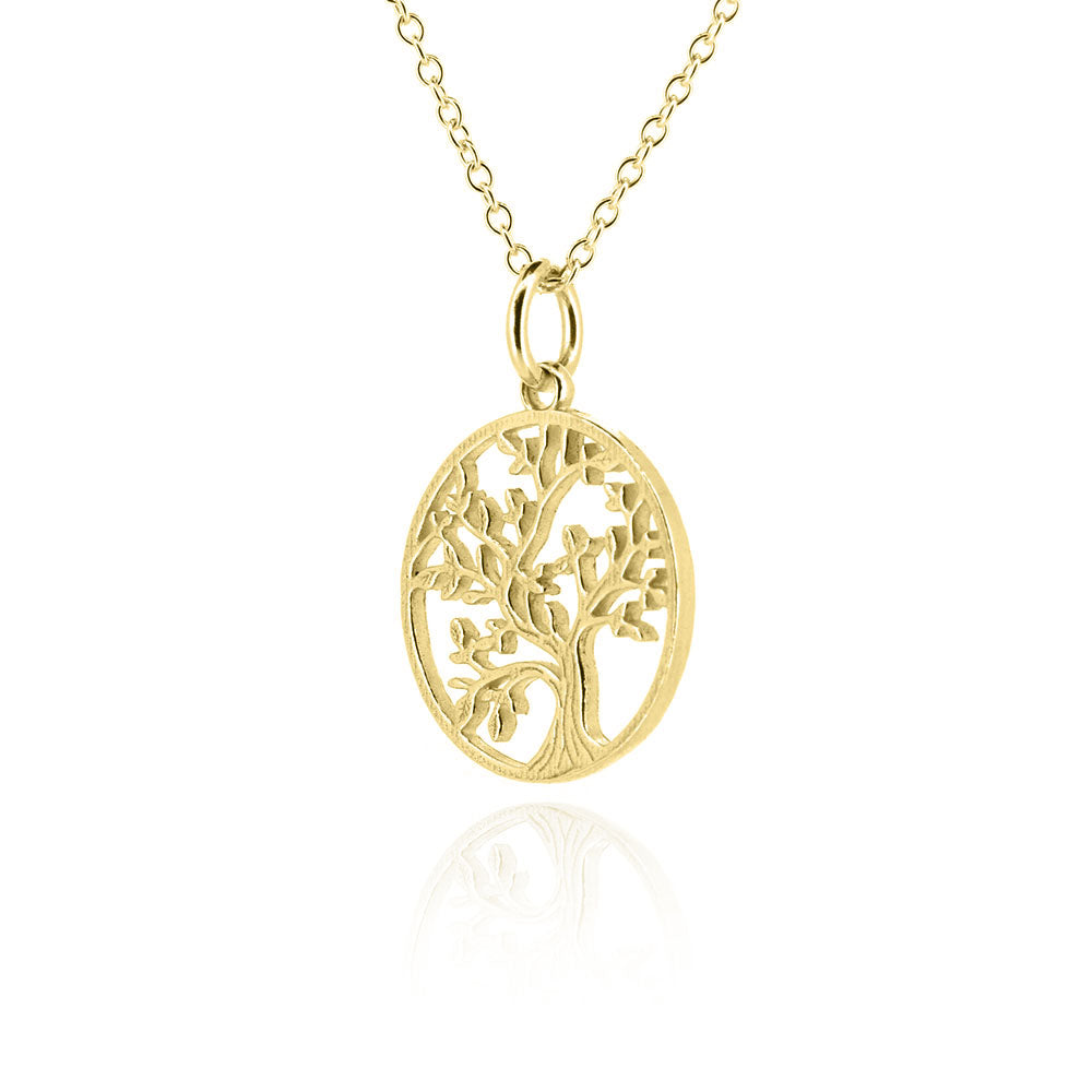 Tree Of Life Pendant - 9ct Yellow Gold Necklace