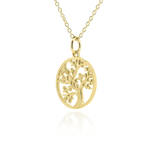 Tree Of Life Pendant - 9ct Yellow Gold Necklace