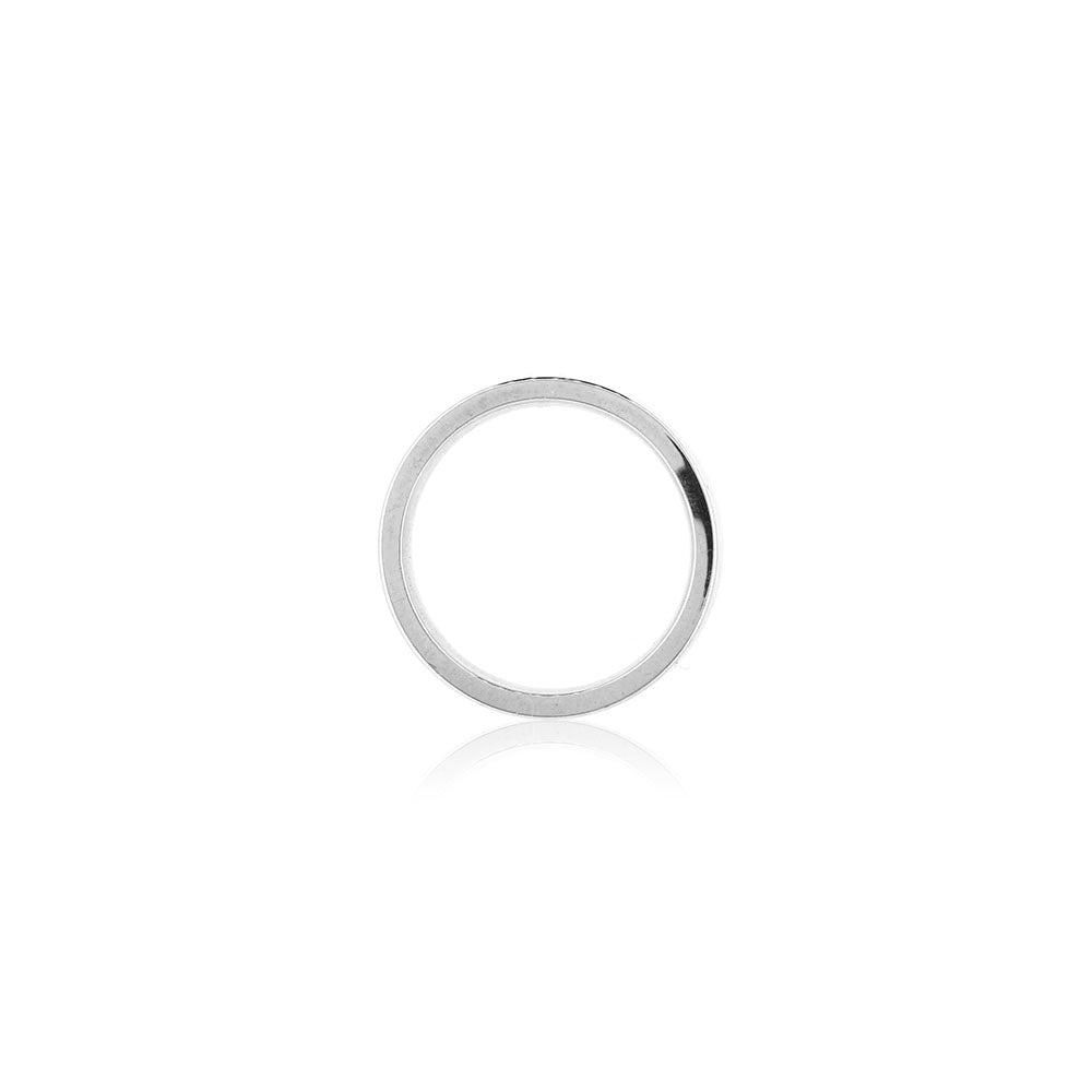 Flat Court Profile 3mm Band Ring - Sterling Silver Rings