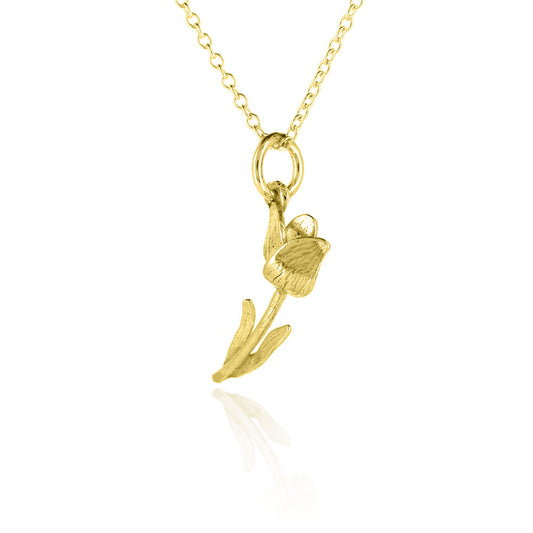 Tulip Pendant Necklace - Yellow Gold Vermeil Necklace