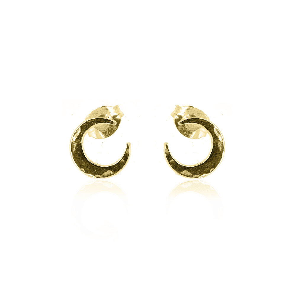 Crescent Moon Stud Earrings - Yellow Gold Vermeil Stud Earrings