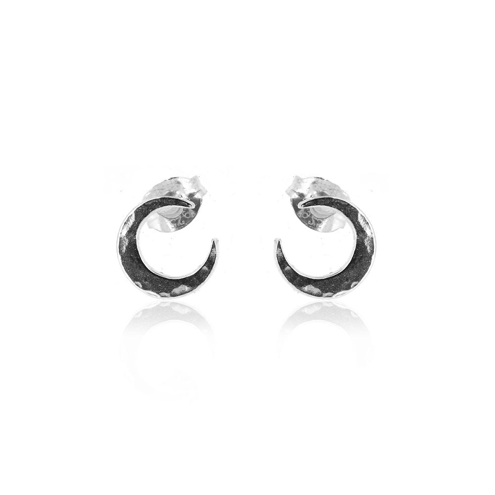 Crescent Moon Stud Earrings - Sterling Silver Stud Earrings