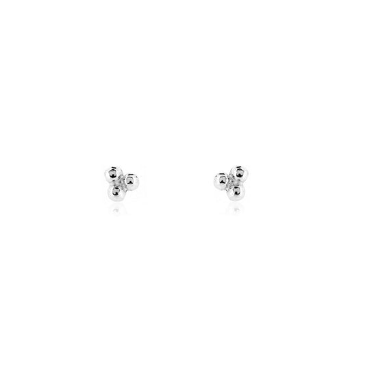 Alyssia Trefoil Stud Earrings - Sterling Silver Stud Earrings