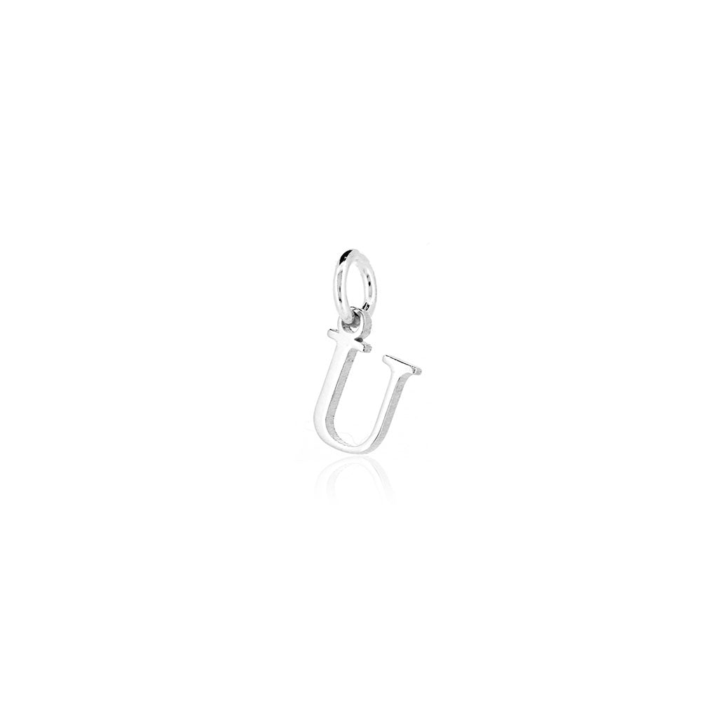 Initial "U" Charm - Sterling Silver Pendants and Charms