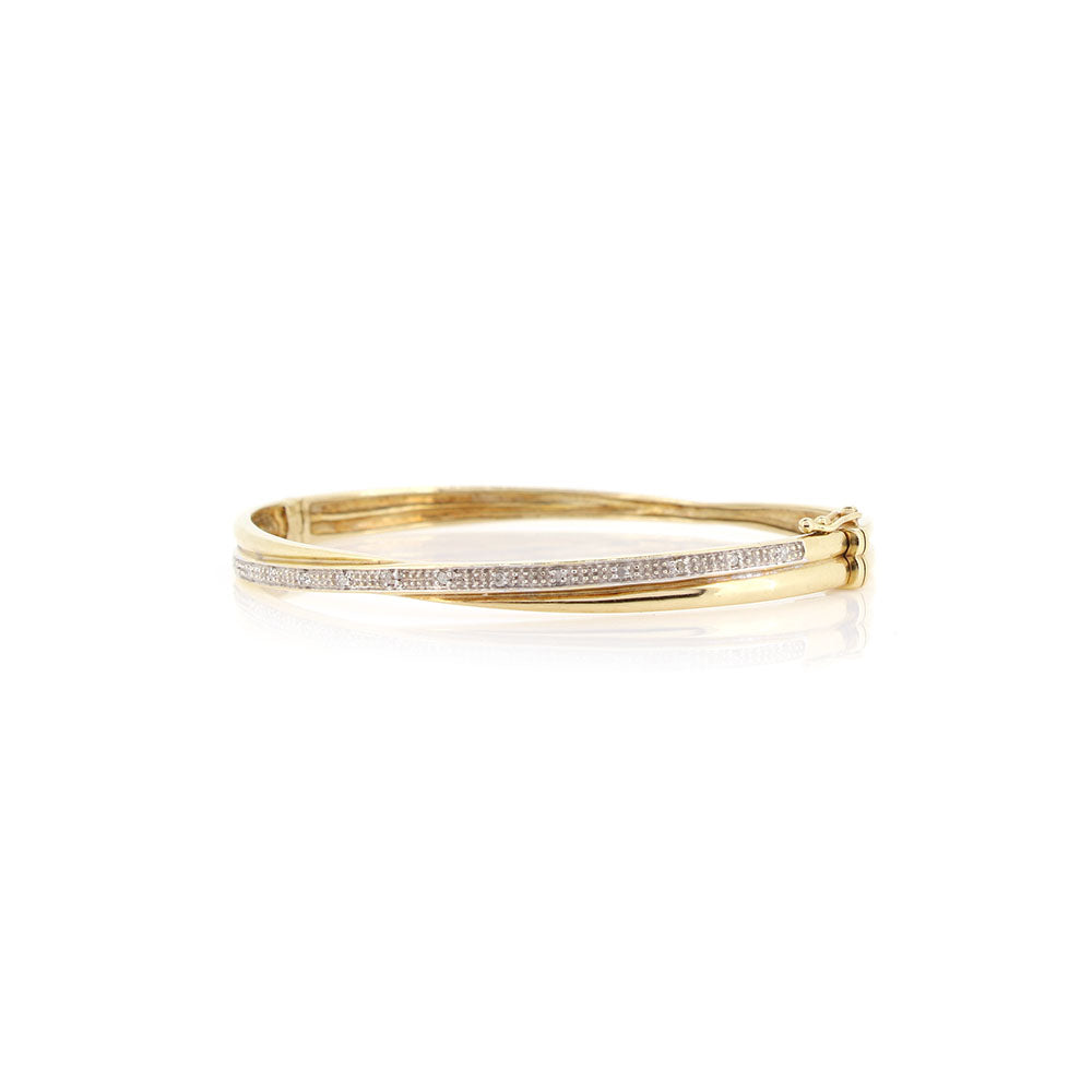 Pre-Owned - Diamond Crossover Gold Bangle