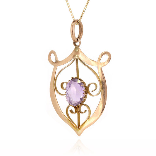 Antique - Amethyst Art Nouveau Pendant Pendant