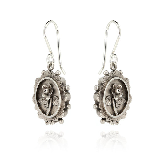 Antique - Victorian Floral Drop Earrings Drop Earrings