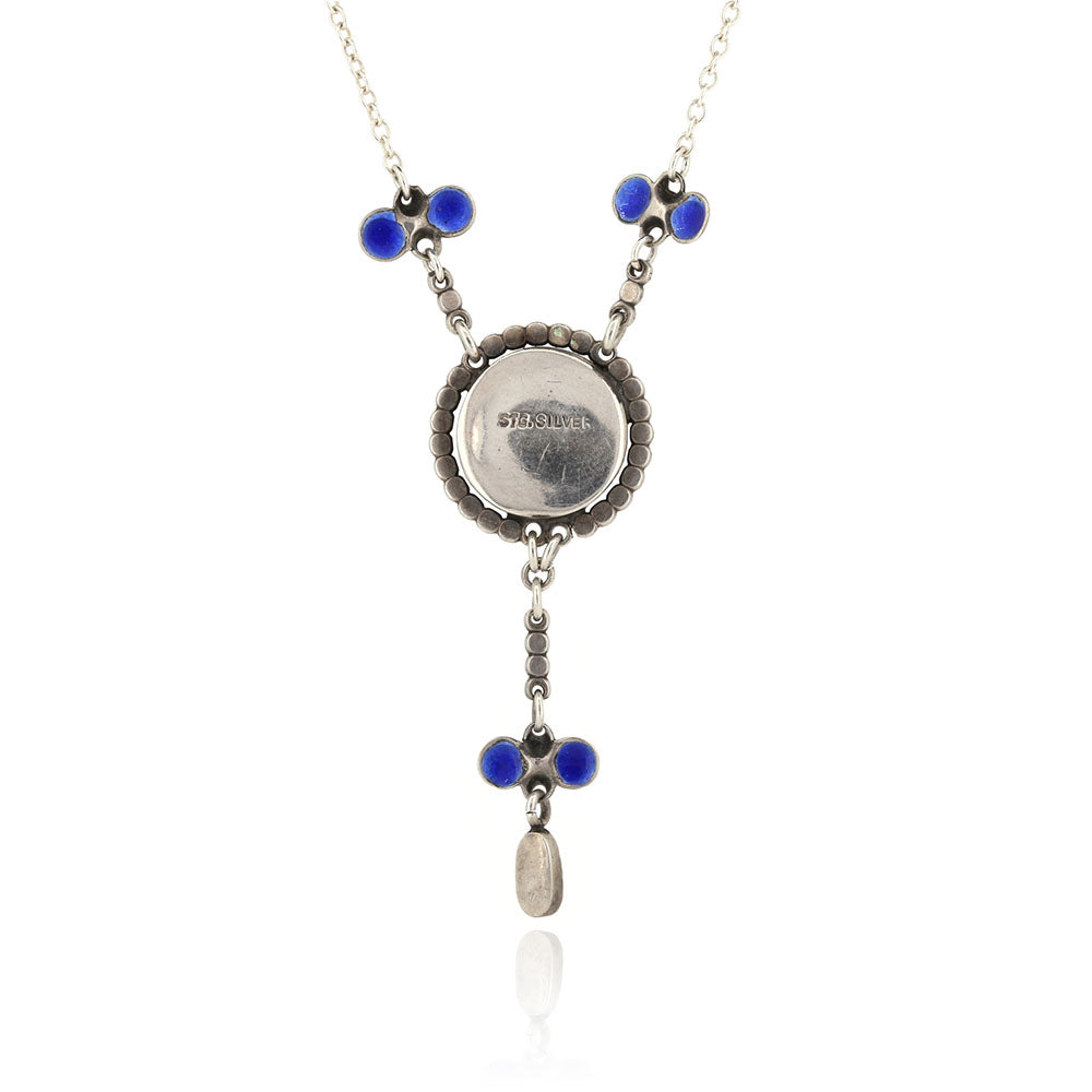 Antique - Art & Crafts Enamelled & Pearl Necklace Necklace