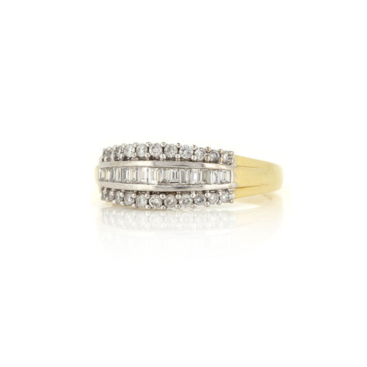 Pre-Owned - Three Row Diamond Ring