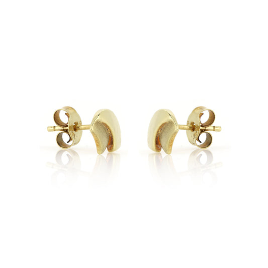 9ct Yellow Gold Sculptured Stud Earrings - Pre-Owned