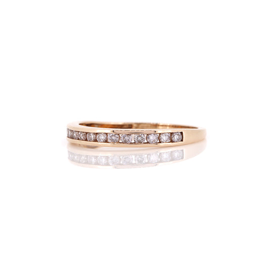 9ct Rose Gold Natural Diamond Half Eternity Ring - Pre-Owned