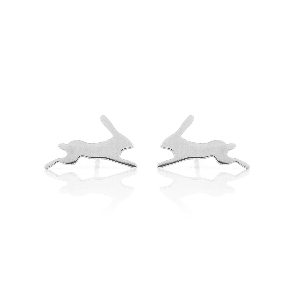Hare Stud Small Earrings - Sterling Silver Stud Earrings