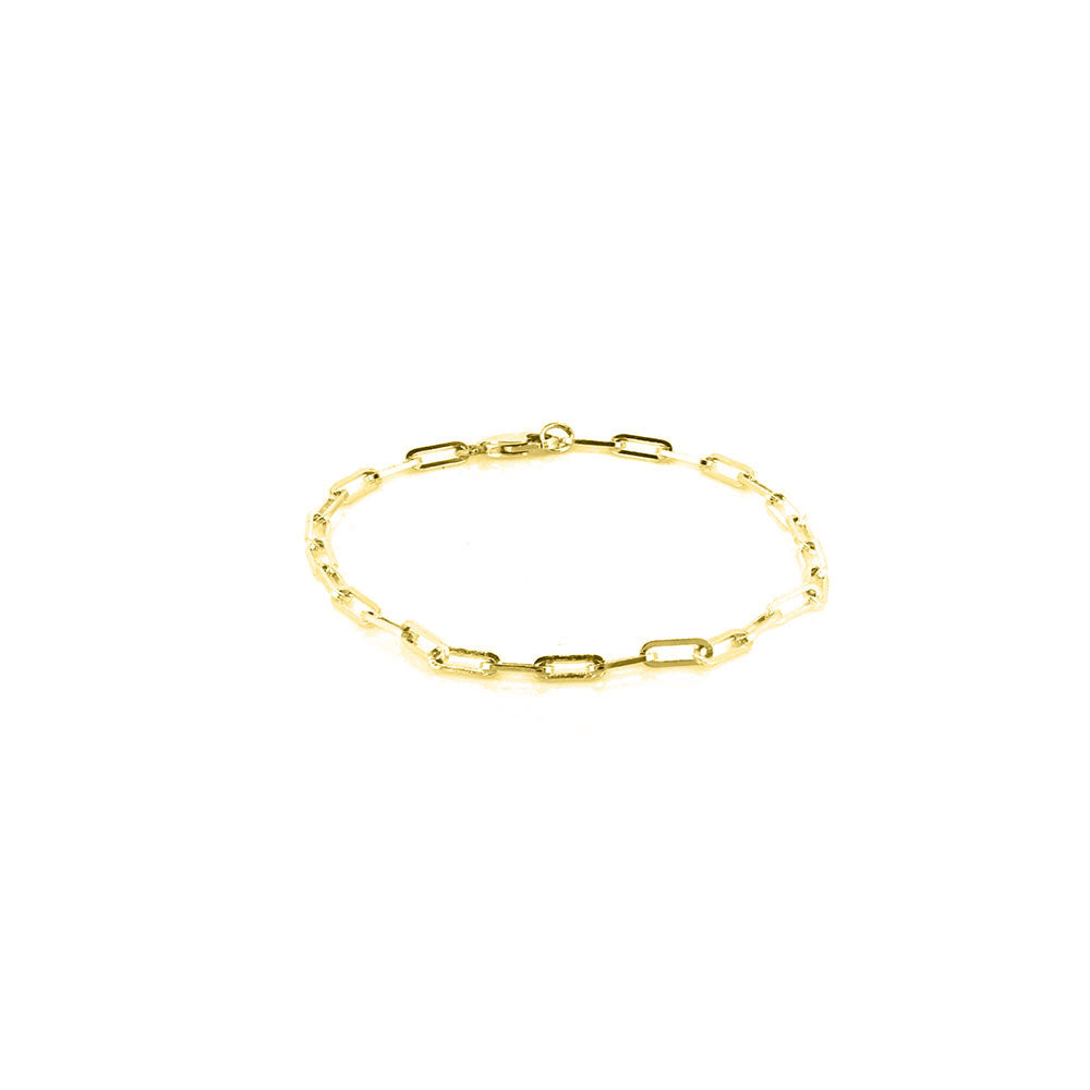 Square Trace Paperclip Bracelet - Yellow Gold Vermeil