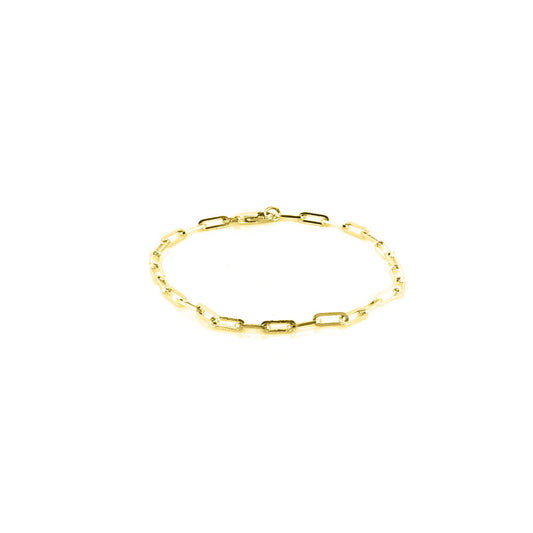 Square Trace Paperclip Bracelet - Yellow Gold Vermeil