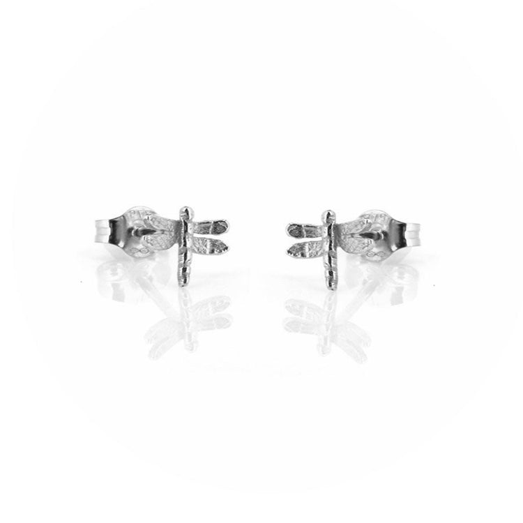 Dragonfly Tiny Stud Earrings - Sterling Silver Stud Earrings