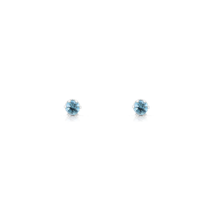 Brisa Swiss Blue Topaz 3mm Stud Earrings - Sterling Silver Stud Earrings
