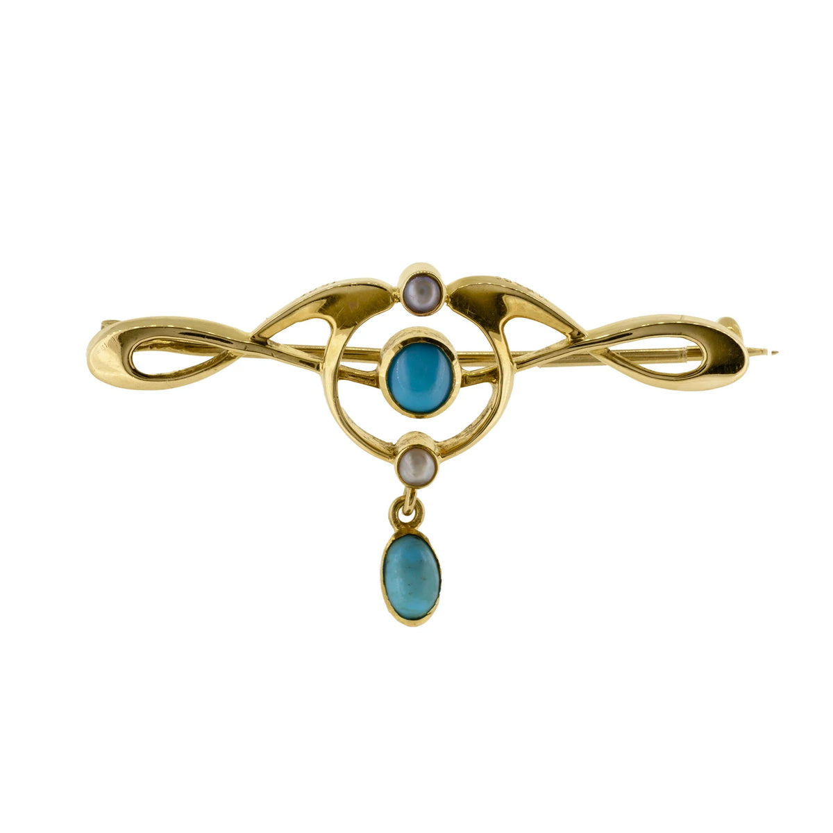 Edwardian Blue Stone Pendant — Blue Lace Handkerchief